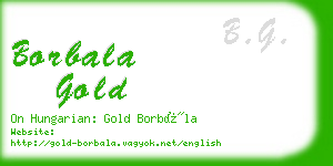 borbala gold business card